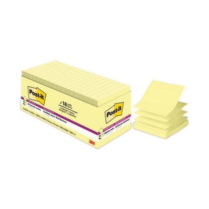 Post-it Sticky Notes 4 Pad Pack, 3" x 3" - Canary Yellow