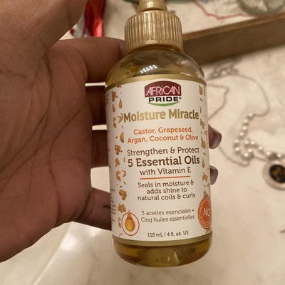 African Pride Hair Moisture Miracle Strengthen and Protect 5 Essential Oils, 4 oz