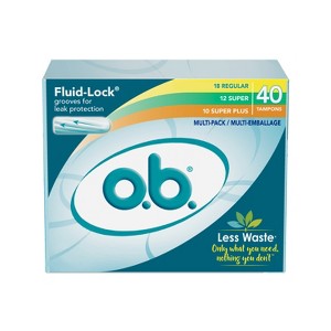 O.B. Tampons 18 Regular - 12 Super-10 Super Plus Fluid Lock