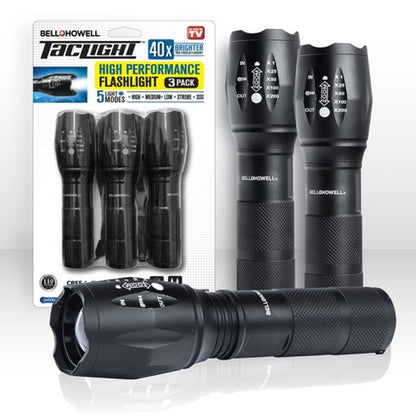 Bell + Howell TacLight High Performance Flashlight, 3 count