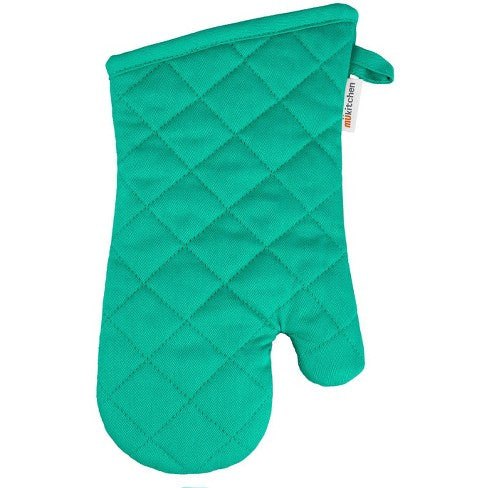 MUkitchen 100% Cotton Terry-Lined 13"x7" Oven Mitt - Surf