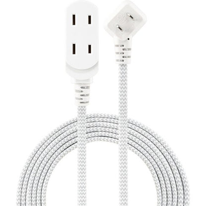 cordinate Basic 3-Outlet Polarized Extension Cord - White, 15 ft
