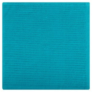 MUkitchen 100% Cotton Ridged Solid Cloth - Aquamarine, 12"x12"