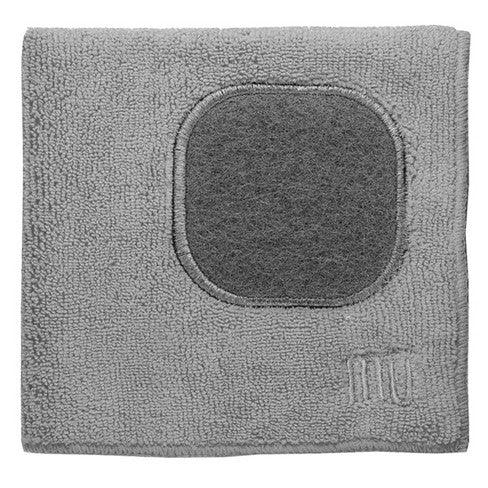 MUkitchen Microfiber Dishcloth With Built-In Scrubber - Nickel, 12" x 12"