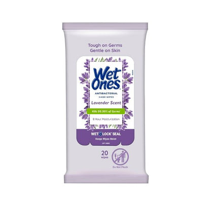 Wet Ones Anti-Bacterial Hand Wipes Lavender 20 Ct (10in)