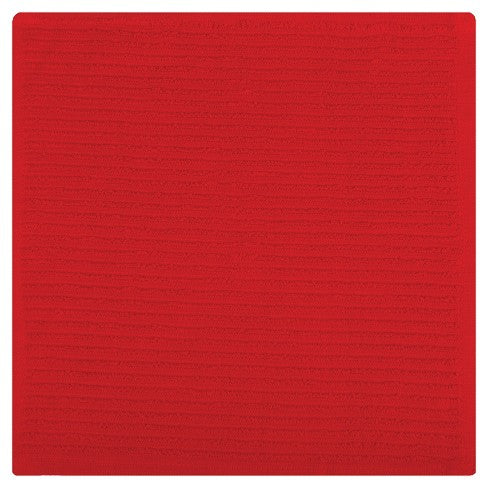 MUkitchen 100% Cotton Ridged Solid Cloth - Ruby, 12"x12"
