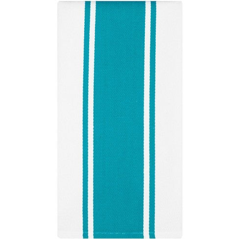 MUkitchen 100% Classic Stripe Towel - Aquamarine, 20"x30"