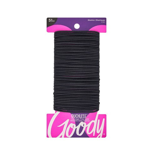 Goody Ouchless Elastic Hair Ties - Black, 51 count