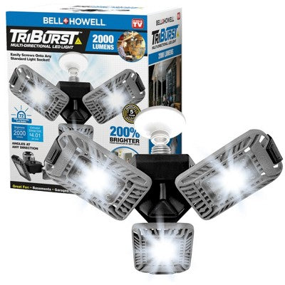 Bell + Howell TriBurst Multi-Directional LED 3 Panel Ceiling Light, 2000 Lumens