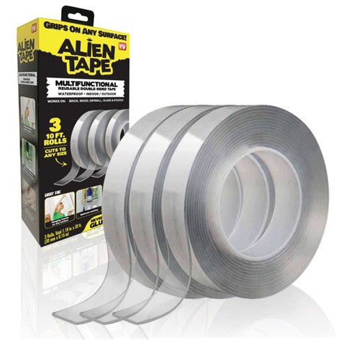 ALiEN Tape Double Sided Multipurpose Removable Adhesive Grip Mounting Tape, 3 pack