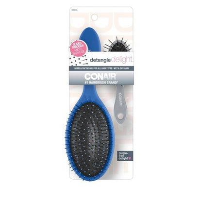 CONAIR Detangle Delight Cushion and Mini Cushion Value Pack Hair Brushes, 2 count