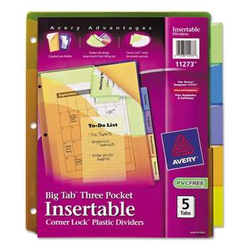 Avery Big Tab Insertable Dividers - Assorted, 5 count