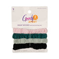 Goody Sport Thin Scrunchie - Greens, Pink and Black,  4 count
