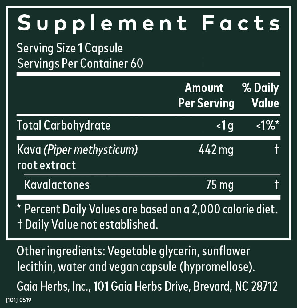 NATURE'S ANSWER KAVA 6 CAPSULES,GF