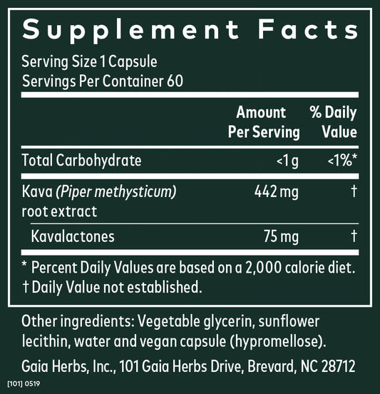 NATURE'S ANSWER KAVA 6 CAPSULES,GF