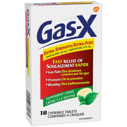 GAS-X X/STR CHEWABLE PEPPERMINT 18CT