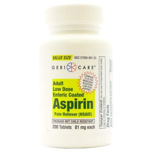 ASPIRIN 81MG EC LODOS TAB 100CT GERICARE