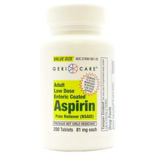 ASPIRIN 81MG EC LODOS TAB 100CT GERICARE