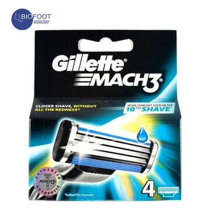 Gillette Mens Mach 3 Razor Refills 4 Count