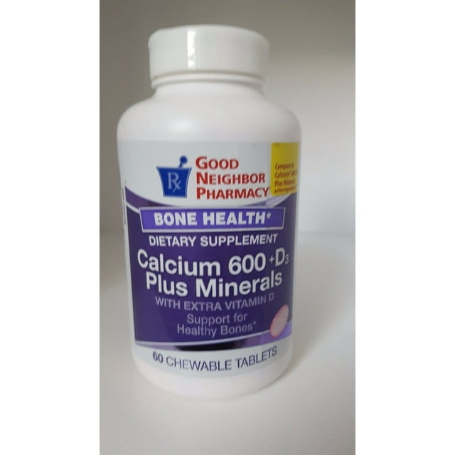CALCIUM 600MG +D PLUS MINERALS CHW 75CT