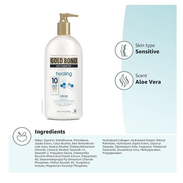 Gold Bond Ultimate Healing Aloe Lotion 14oz Pump