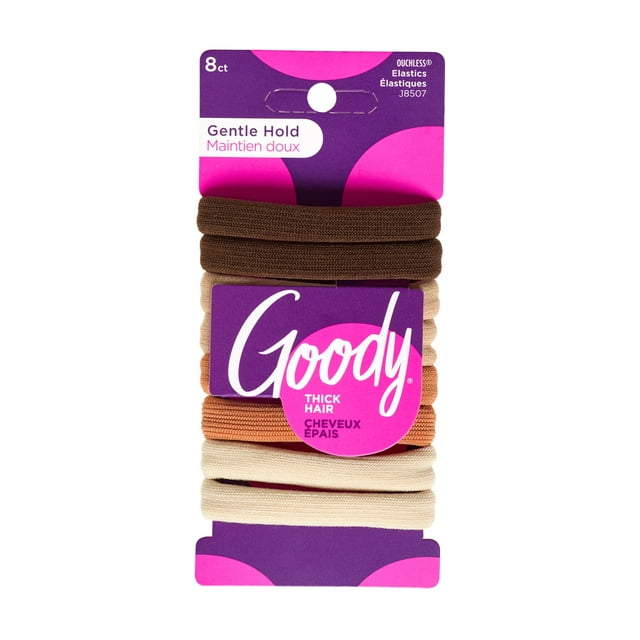 Goody Thick Hair Sweater Elastics - Assorted Browns, 8 count