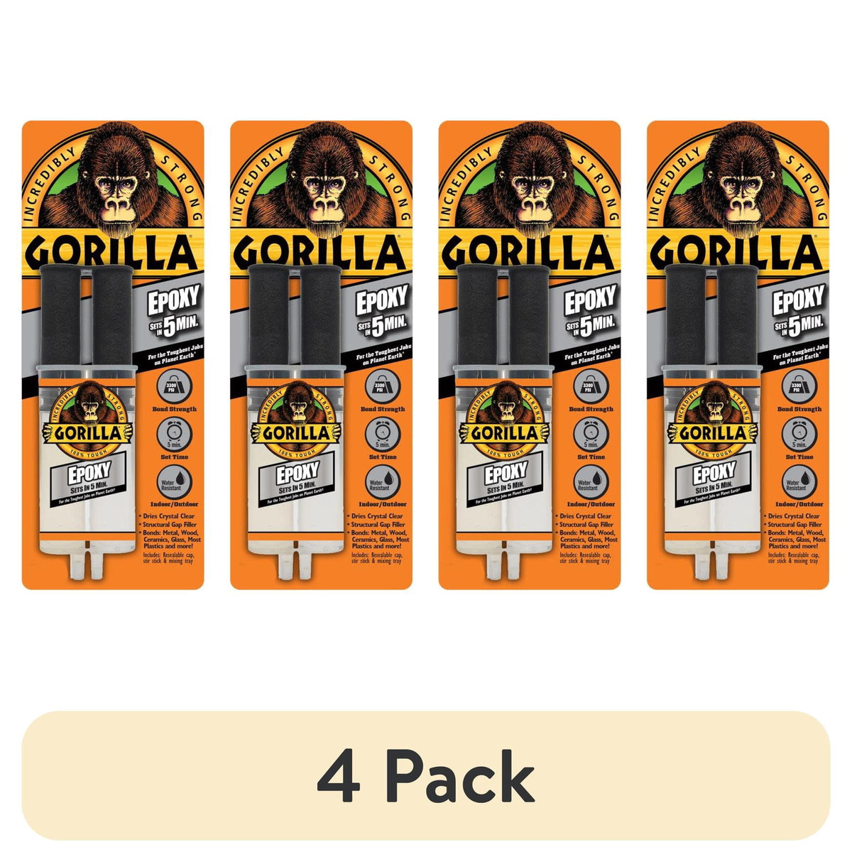 Gorilla Glue Epoxy Syringe, Two Part Epoxy Resin and Hardener 0.85 oz