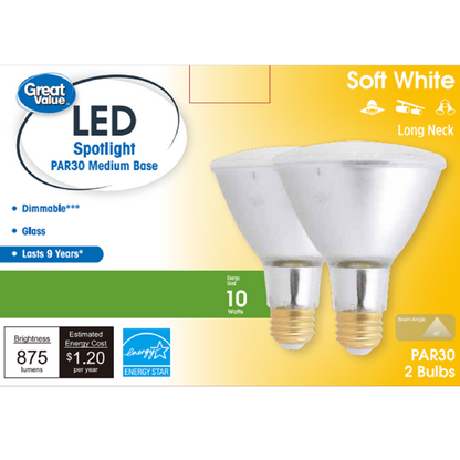 GE Lighting LED Basic Daylight Indoor Floodlight Bulb 65 Watt Replacement, 2 Pack