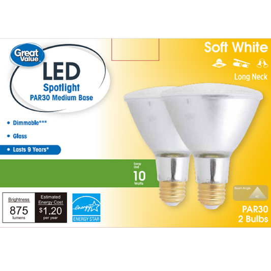 GE Lighting LED Basic Daylight Indoor Floodlight Bulb 65 Watt Replacement, 2 Pack