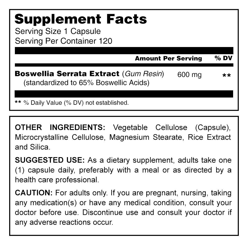 BOSWELLIA SERRATA,600 MG