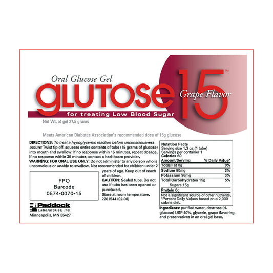 GLUTOSE 15 GRAPE GEL 3X37.5GM PADDOCK