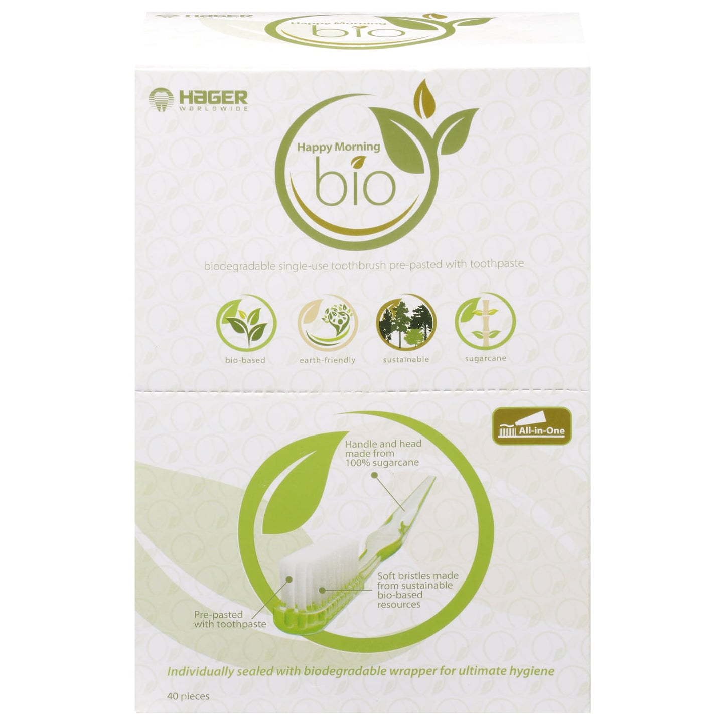 HAGER PHARMA TBRSH HPY MRNG BIO 40 CT