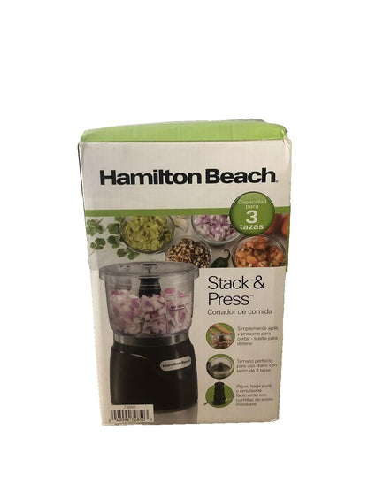 Hamilton Beach® Stack & Press™ 3 Cup Chopper, BLACK, 72850