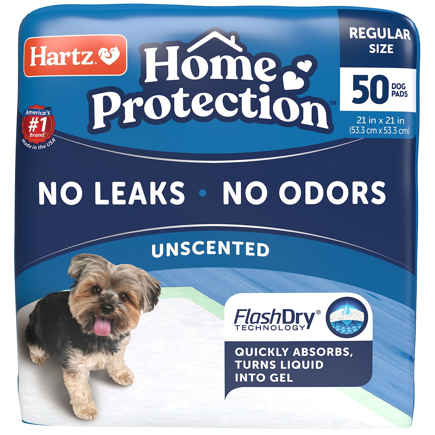 Hartz Home Protection Lavender Scent Odor Eliminating Gel Dog Pads, 50 Count
