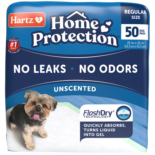 Hartz Home Protection Lavender Scent Odor Eliminating Gel Dog Pads, 50 Count