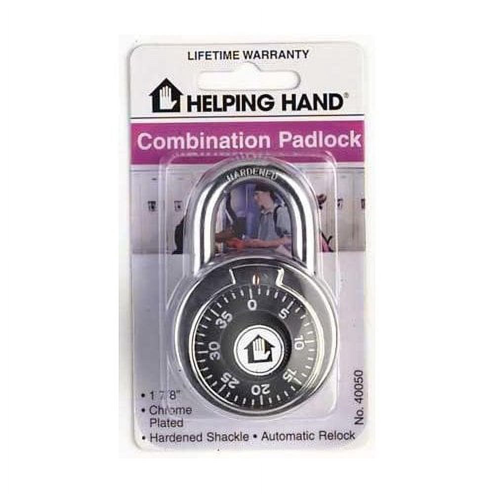 Helping Hand Brass Plated Padlock, 1.25"