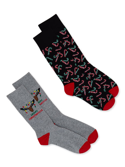 Round the Clock Men's Crew Socks, 2 pairs