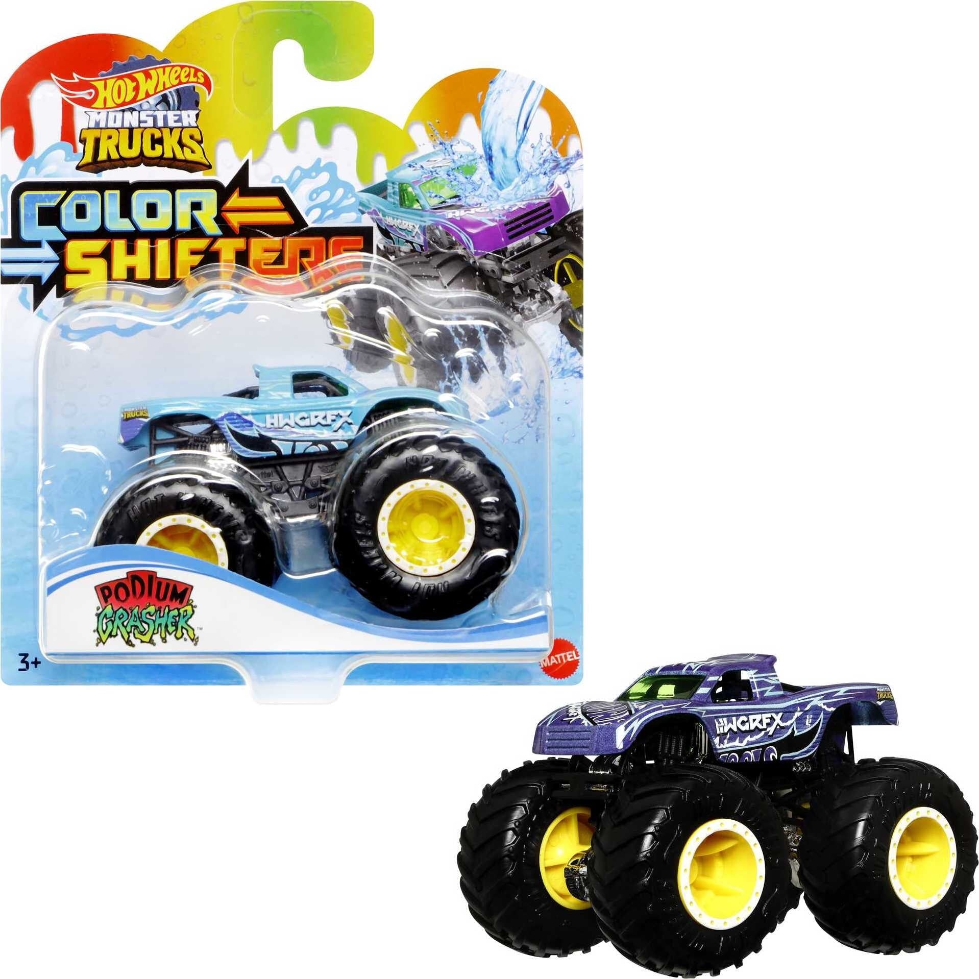 Hot Wheels Monster Trucks Set of 3 1:64 Scale Color Shifters Toy Trucks