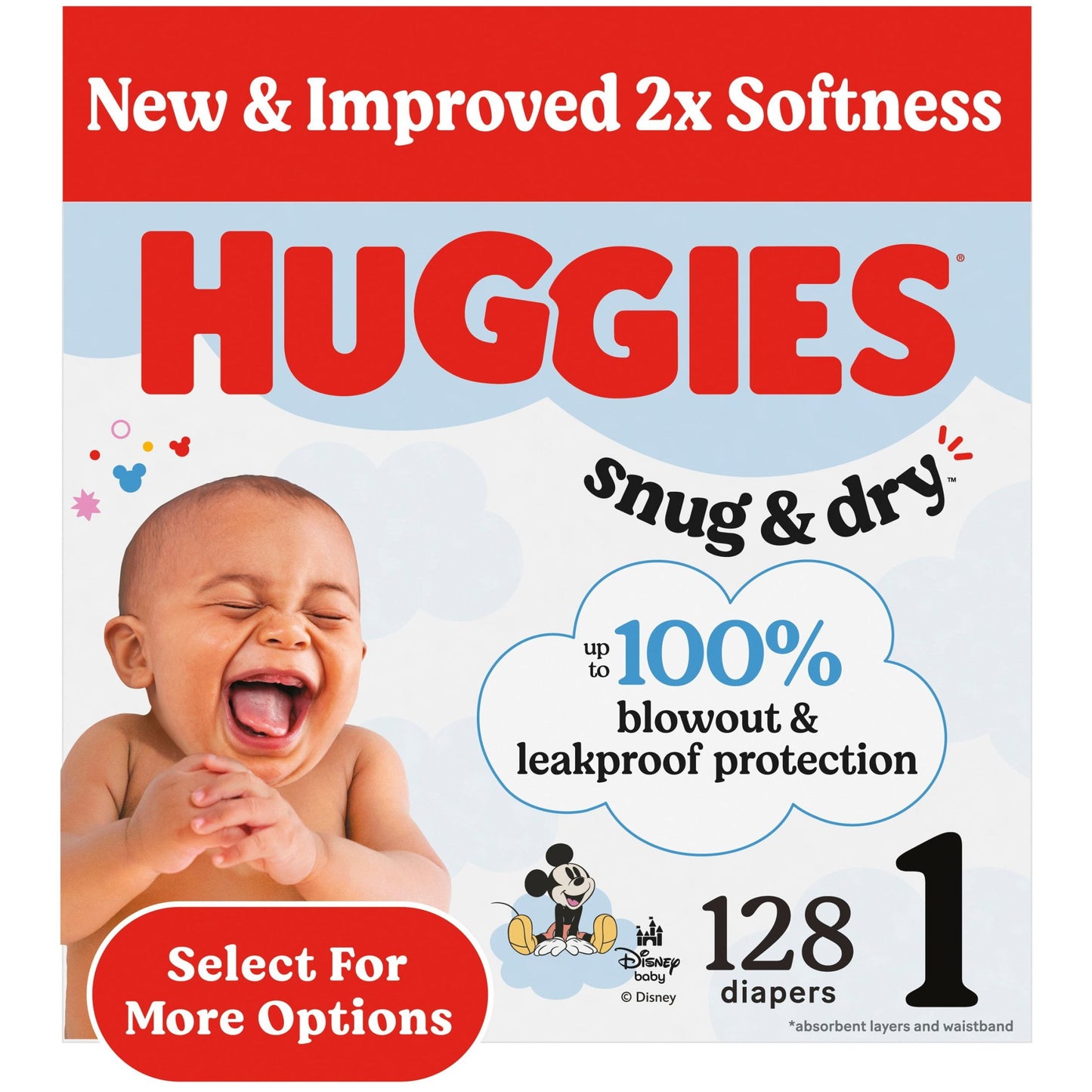 HUGGIES SNUG & DRY SZ1 DPR 128 CT