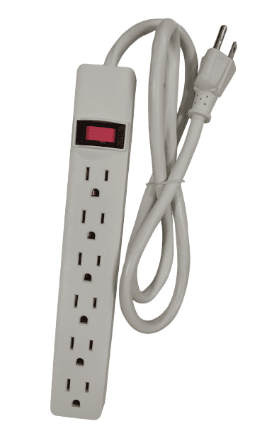6-OUTLET P STRIP 2FT BLACK 2PK