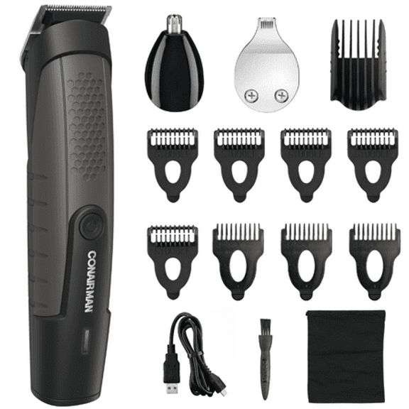 CONAIRMAN Lithium-Ion Battery-Powered All-in-One Hair Trimmer Set, 16 count