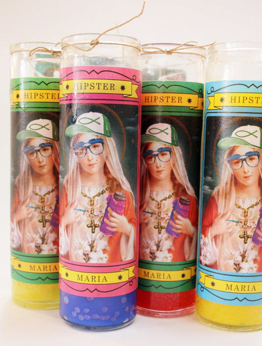 Star Candle Prayer Candle, 8" - Ave Maria