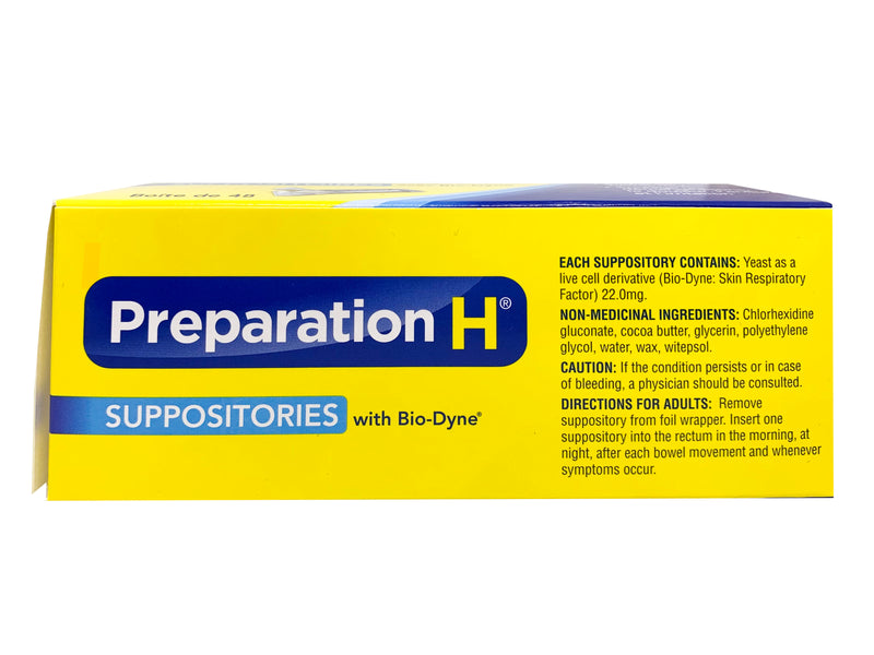 PREPARATION H SUPPOSITORY 24 CT