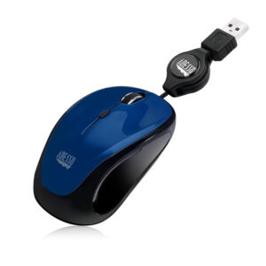 Adesso iMouse S8B USB Illuminated Retractable Mini Mouse - Black