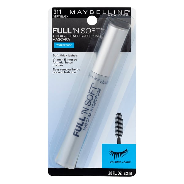 MAYBELLINE New York Full 'N Soft Waterproof Mascara, 311 Very Black, 0.28 oz