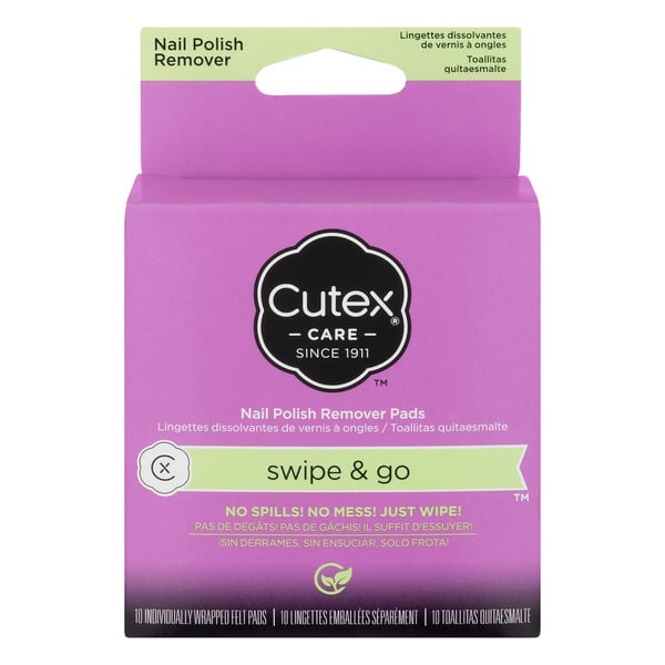 Cutex Swipe and Go Nail Polish Remover Pads, 10 count