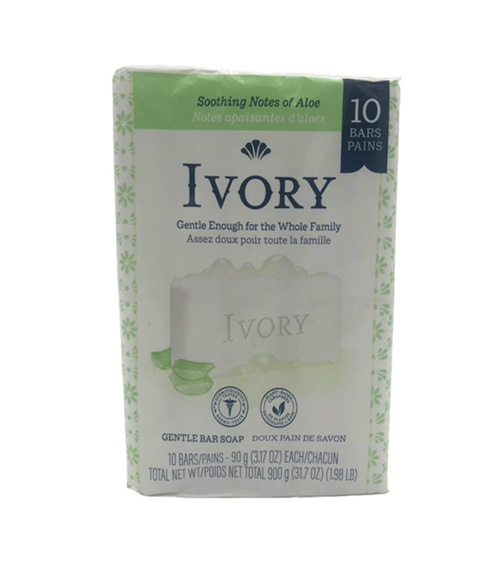 Ivory Bar Soap Gentle Soothing Notes Of Aloe 10 Count