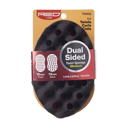 Kiss Red Twist Sponge Medium Dual Sided
