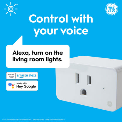 GE Lighting Cync Indoor Smart Plug, Smart Outlet Control, WiFi Outlet, Works with Alexa and Google Home