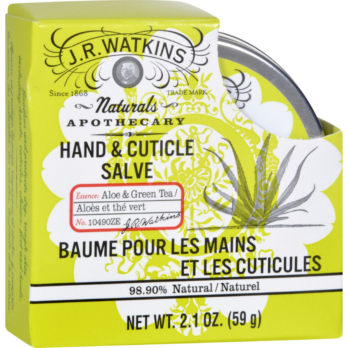 J.R. WATKINS HAND CRM,ALOE AND GRN TEA